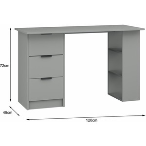 Phoenix 3 Drawer Computer Desk with Shelves