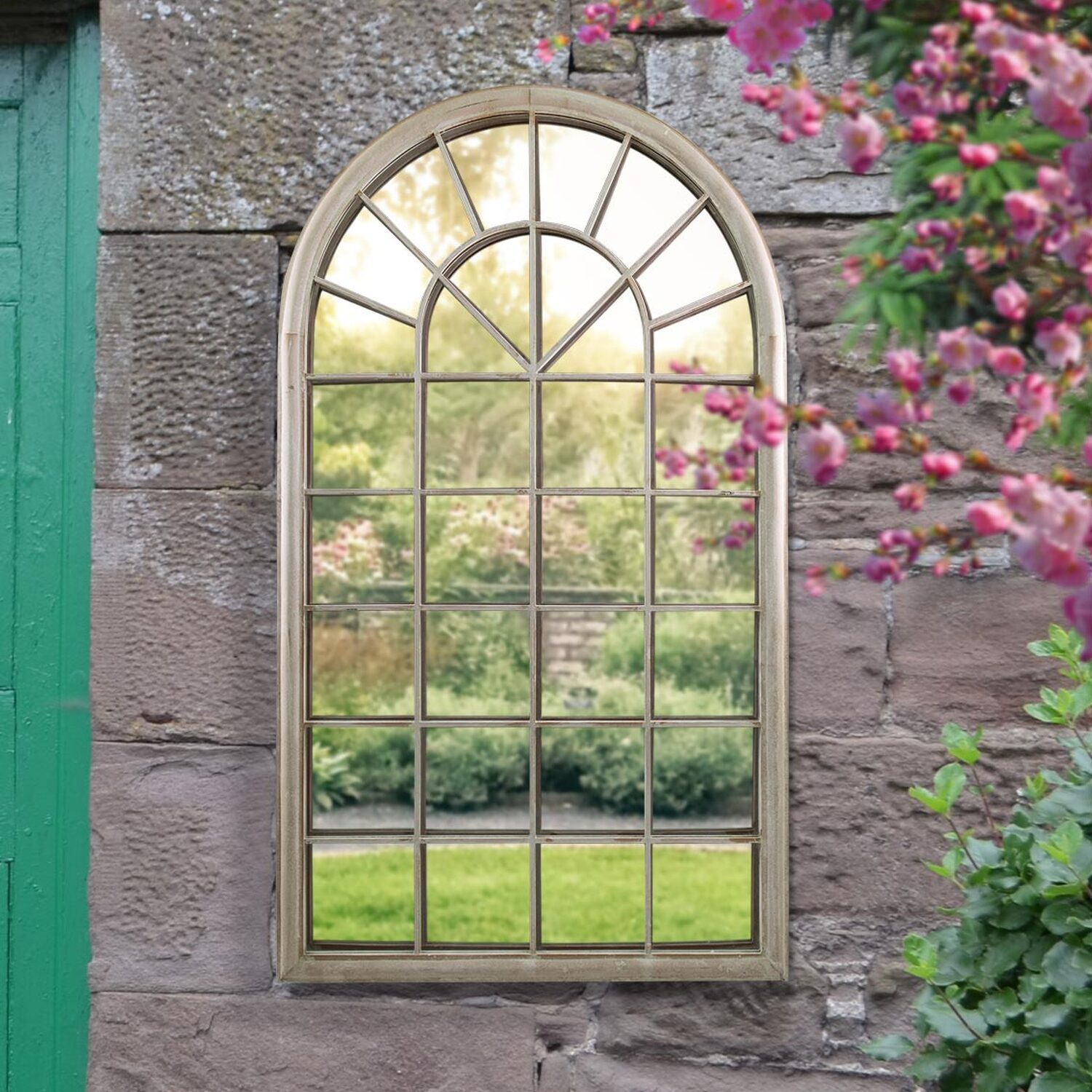 Image of MirrorOutlet Capulet Large Arched Garden Wall&hellip;