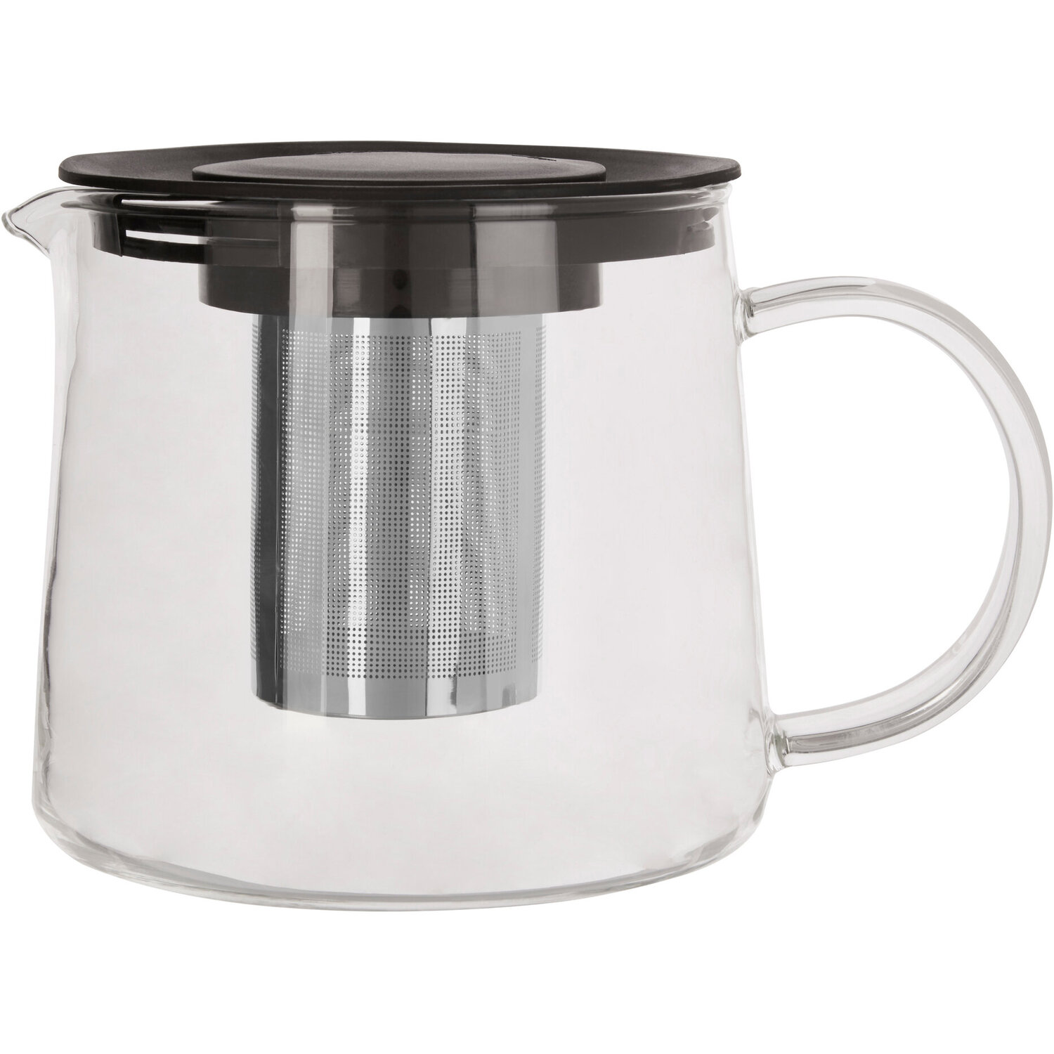 Fuso 1000ml Borosilicate Glass Teapot - Silver