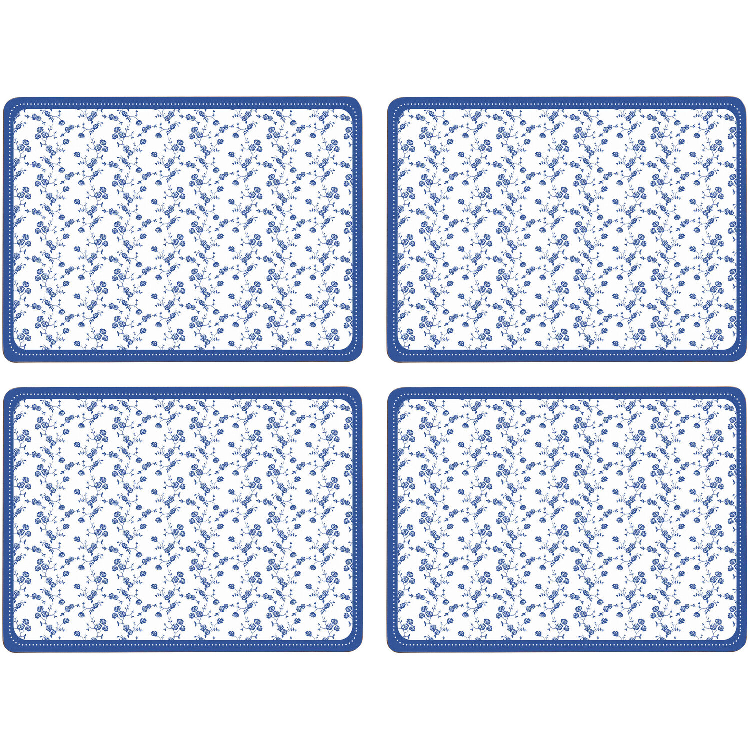 Maison By Premier Blue Rose Set Of Four Placemats - Blue