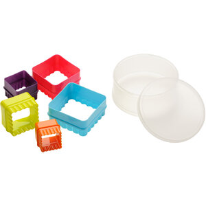 Sucre Set oif 5 Fluted Square Plastic Cookie Cutters