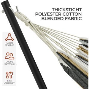 Double Adjustable Hammock with Steel Stand