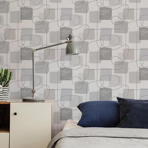 Fresco Grey Abstract Lines Wallpaper