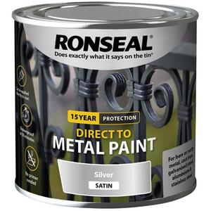 Ronseal Direct to Metal Paint Silver Satin 250ml