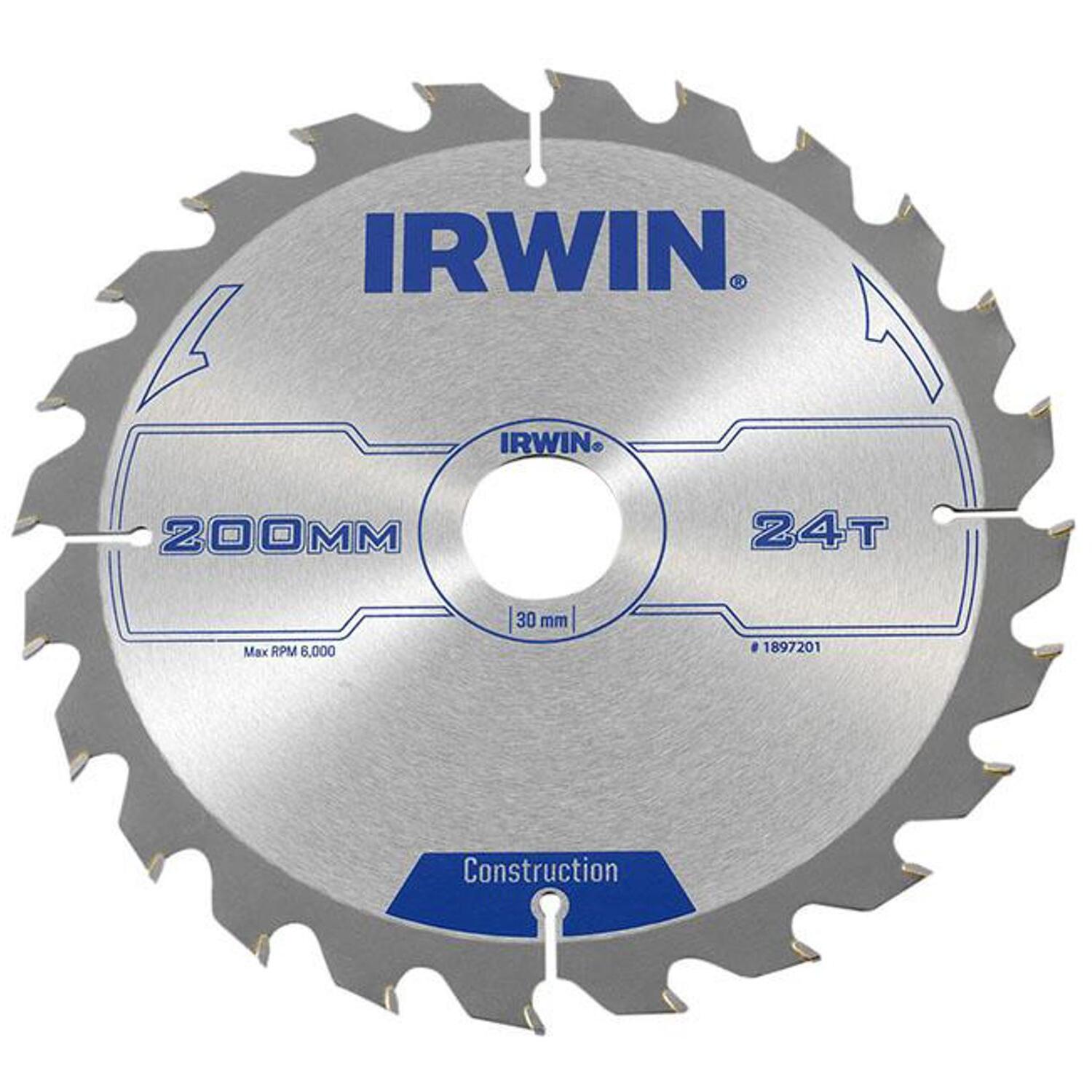 IRWIN® Construction Circular Saw Blade 200 x 30mm x 24T ATB IRW1897201 - Image 7