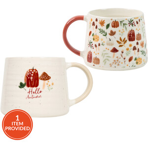 Autumn Print Ribbed Mug