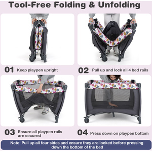 Foldable Baby Playard with Rocking Bassinet