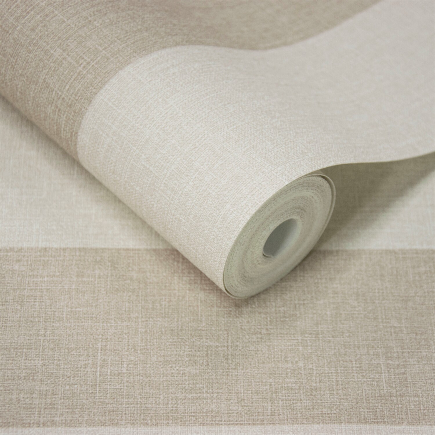 Grandeco Boutique Stratus Stripe Linen Wallpaper - Ecru Cream - 10m x 53cm - Antibacterial & Washable - Image 4