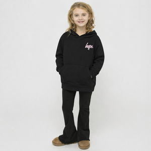 Girls Hoodie Kids Casual Black Sweatshirt Soft Graphic Back Design