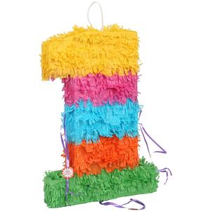 Pinatas Number 1 Cardboard Pinata - W35cm x D7.5cm x H50cm - Multi