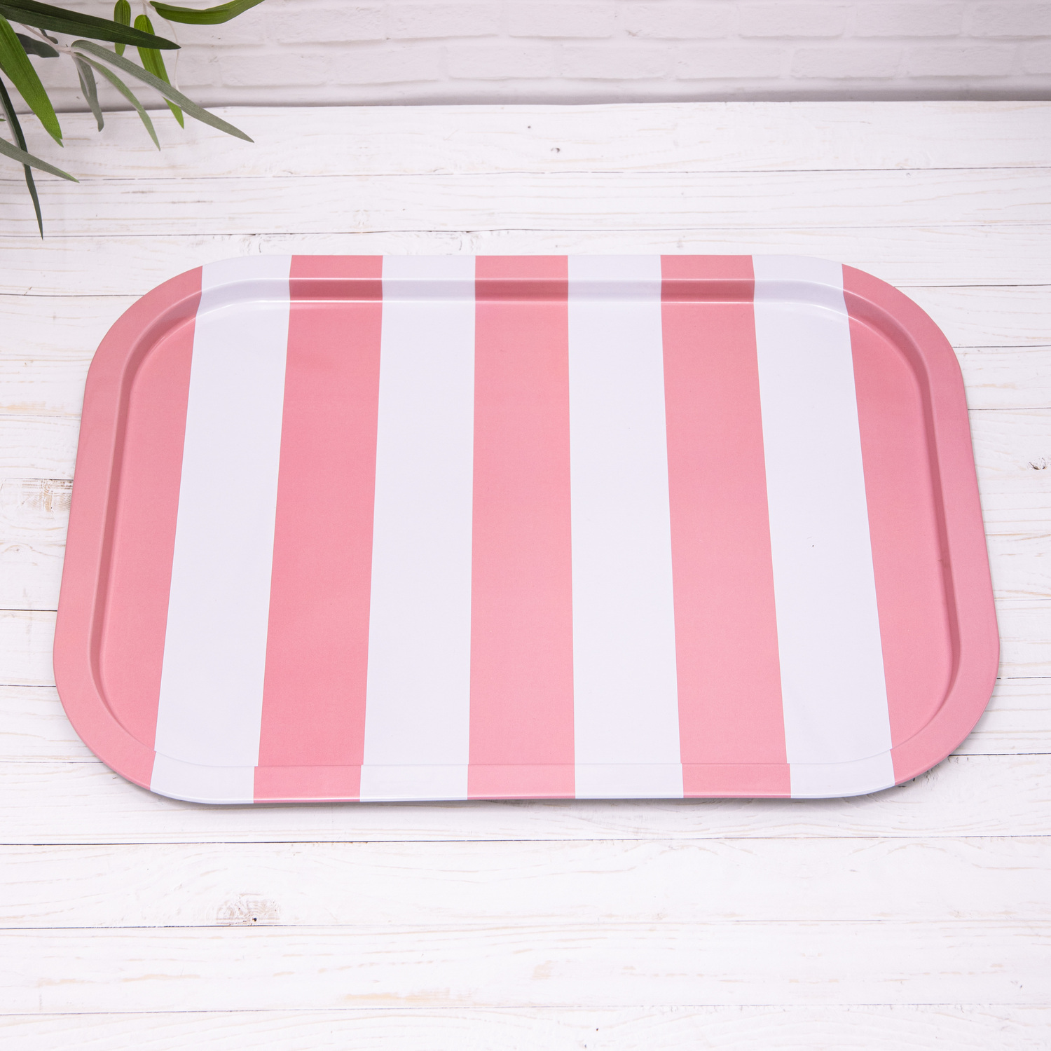 Image of Yellow Green Pink Striped Metal Serving&hellip;