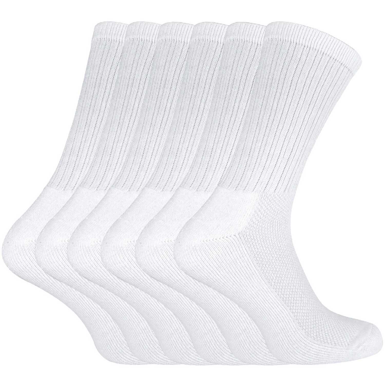 Sock Snob Womens - 6 Pack Ladies Bamboo Organic Cotton Running Sport Socks - White - Size UK 4-6.5 - Image 2