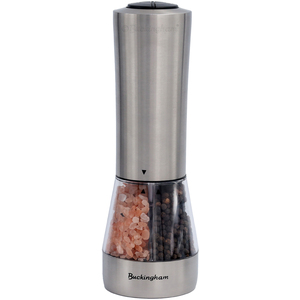 Buckingham Electric Dual 2-in-1 Salt & Pepper Mill Stainless Steel