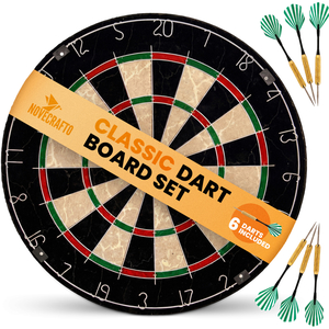 18¿ Bristle Dart Board Set with 6 Steel Tip Darts, High-Density Sisal