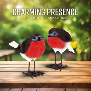 GloBrite Robin Garden Ornaments Weatherproof PolyResin Bird Statues