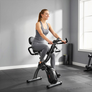 SPORTNOW Folding Exercise Bike with Resistance Bands