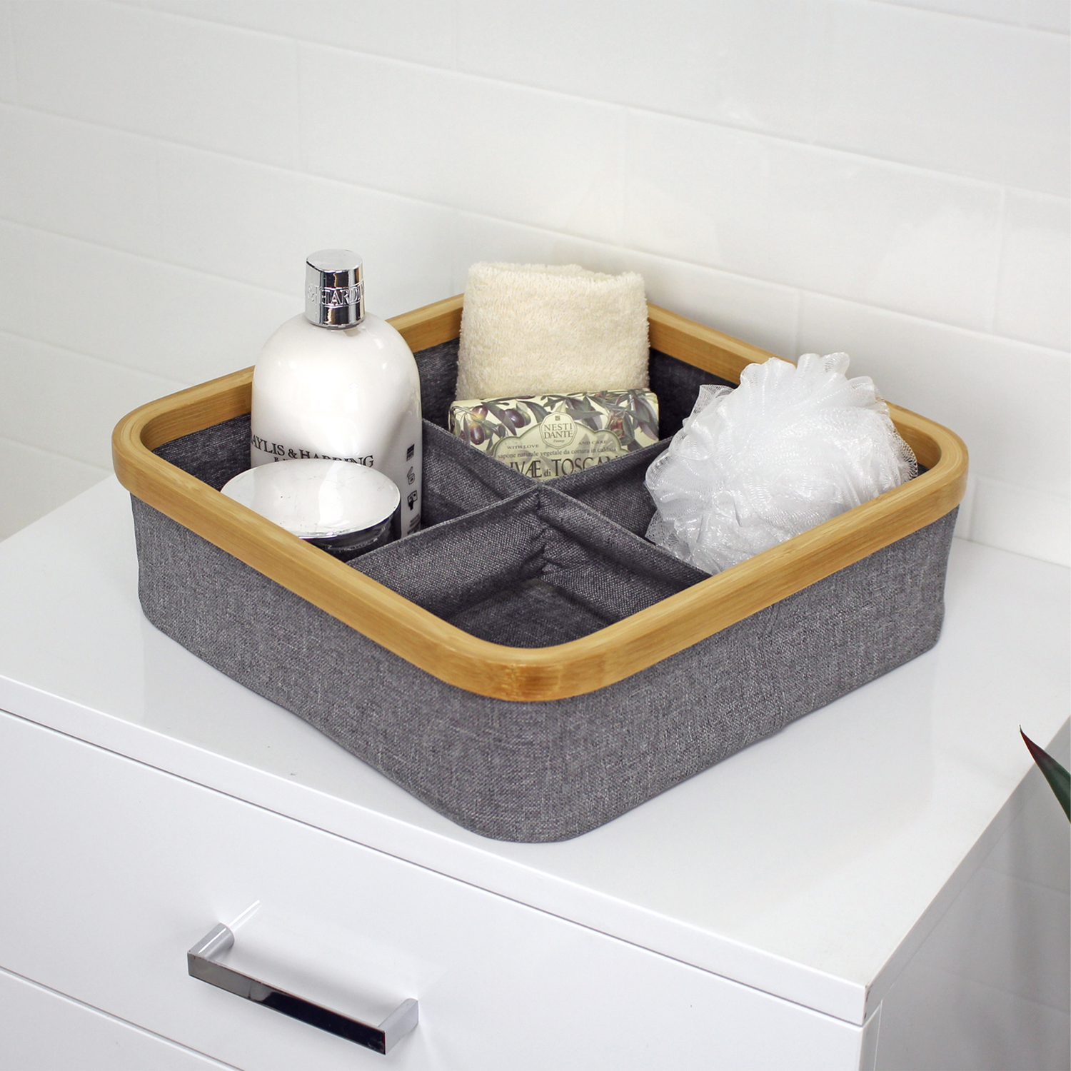 Image of Costwold Bamboo Storage Tray - Grey