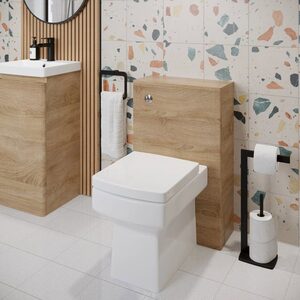 Back to Wall BTW Toilet WC & Unit Bathroom Cloakroom 500mm Slim Furniture Oak