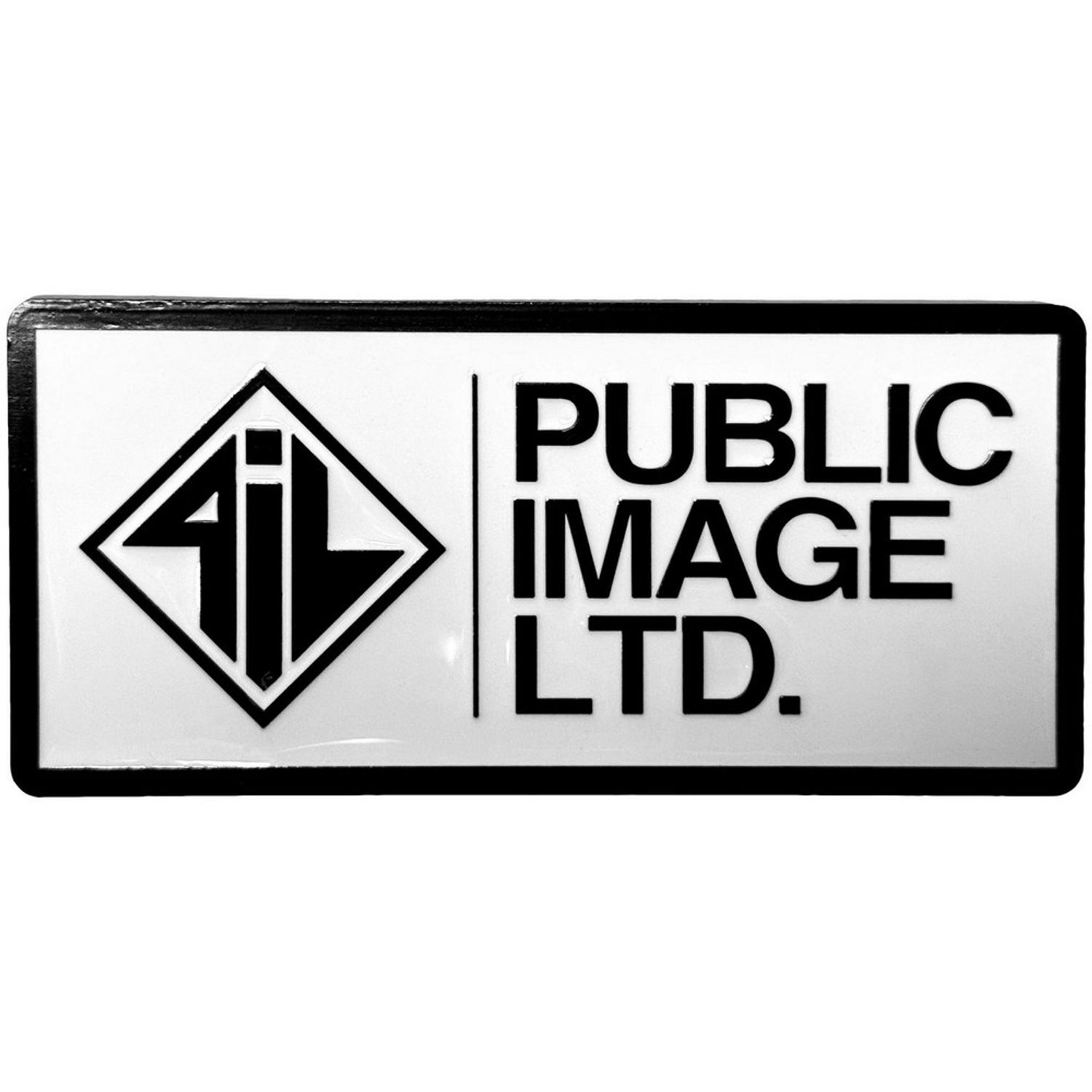 Pil (Public Image Ltd) Stacked Logo Fridge Magnet - Black/White