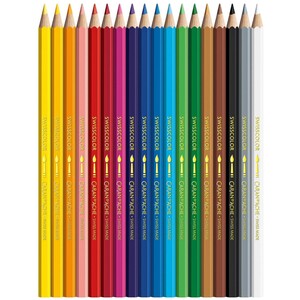 Swisscolor Aquarelle 18 Water-Soluble Colour Pencils, Boxed Set