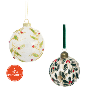 Clear Glitter Leaf Bauble