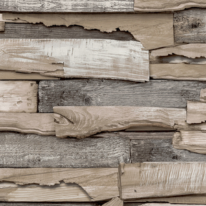 Malay Natural Planked Wood effect Wallpaper