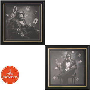 Monkey Business Monochrome Framed Art