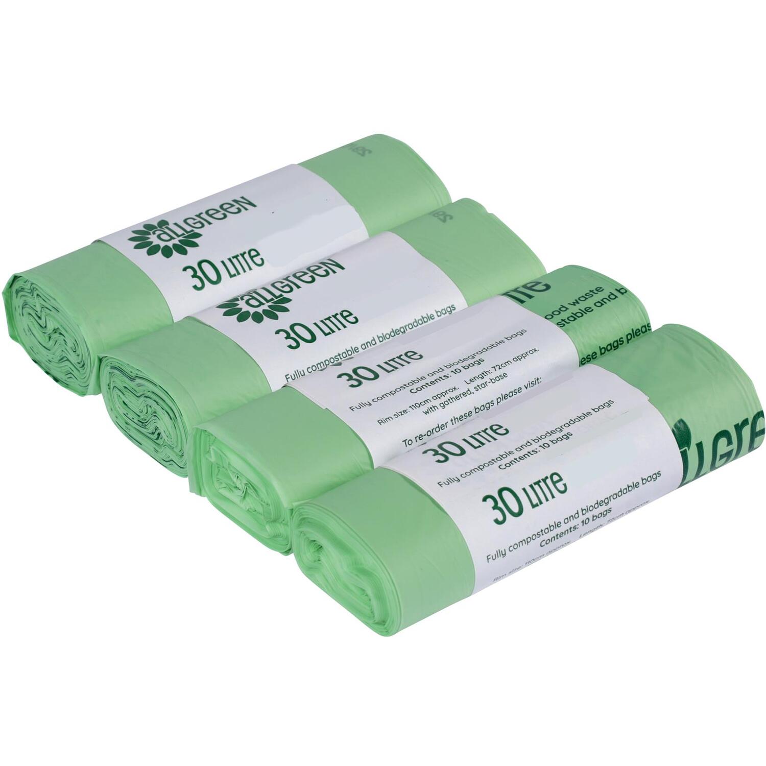 All-Green 30 Litre Compostable Food Waste Bin Liners - Green / 4