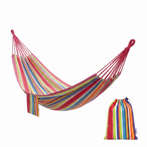 Tropical Design Outdoor Garden Single Hammock Side Bag Attached