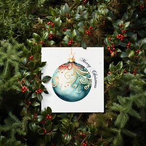 Ornate Bauble - Plantable Wildflower Seed Christmas Cards - 5 Pack
