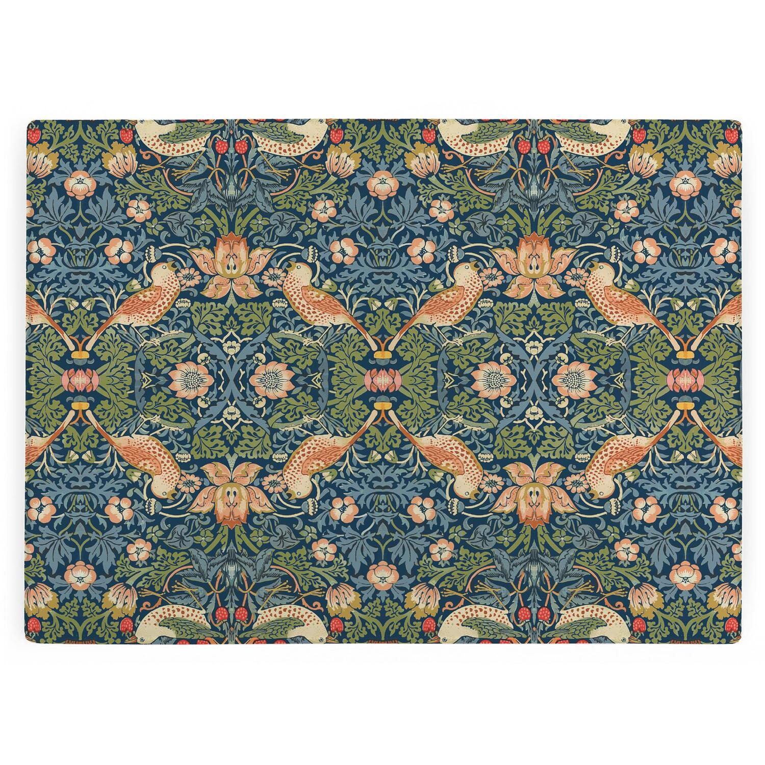 Image of Blue Strawberry Thief Glass Worktop Protector&hellip;