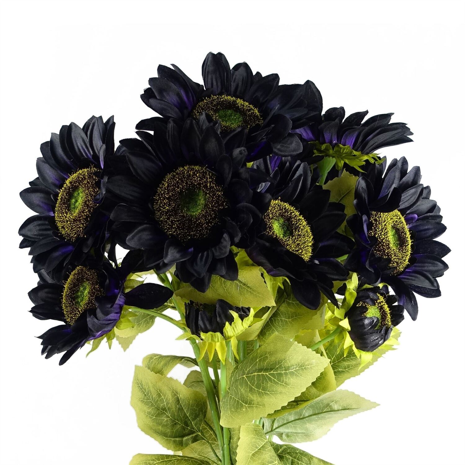 Botanik Pack Of 6 Purple Artificial Sunflower Stems 88Cm - 18 Heads Per Stem - Purple Flower Stems