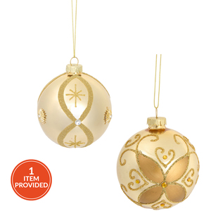 Shiny Gold Glitter Finish Bauble