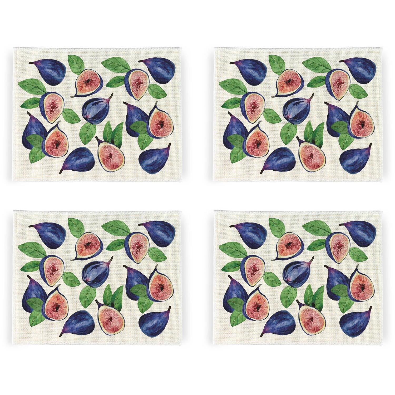 Image of Vibrant Figs Linen Placemats - Set&hellip;