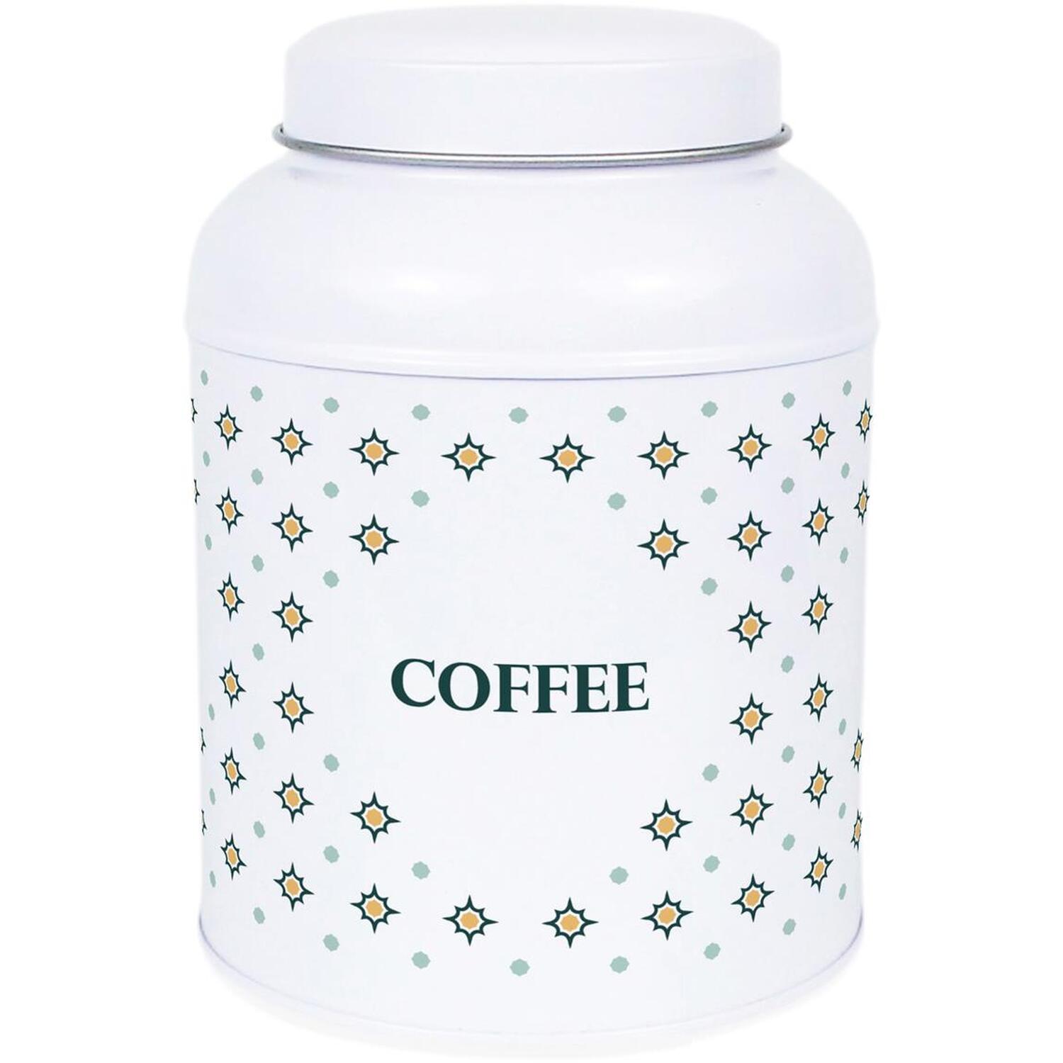 B&Q - Octagonal Stars Coffee CanisterSmall Dome Lid Kitchen Storage Tin - Image 2