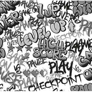 Sample of Graffiti Gamer Wallpaper in Monochrome