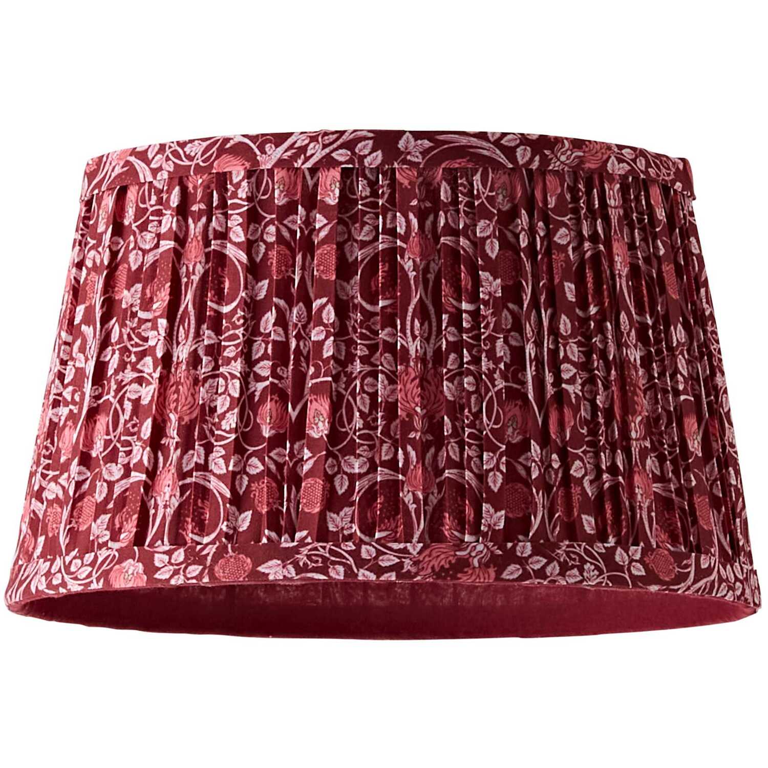 Valuelights Abel Burgundy Pleated Floral Easy Fit Ceiling Pendant Lamp Shade - Large 45Cm / No - Burgundy / 250Mm / No