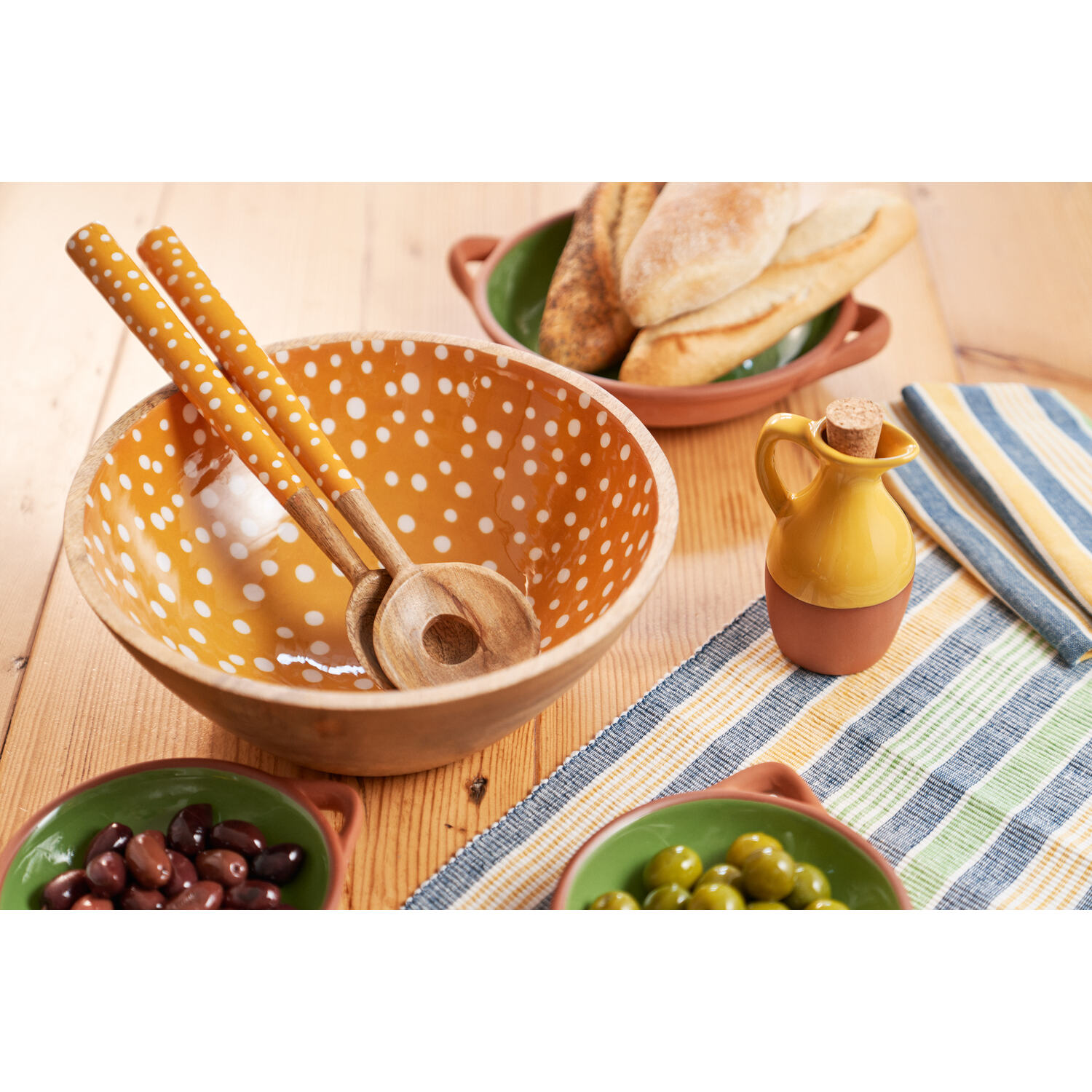 Image of Dexam Sintra Mango Wood Spotted Salad&hellip;
