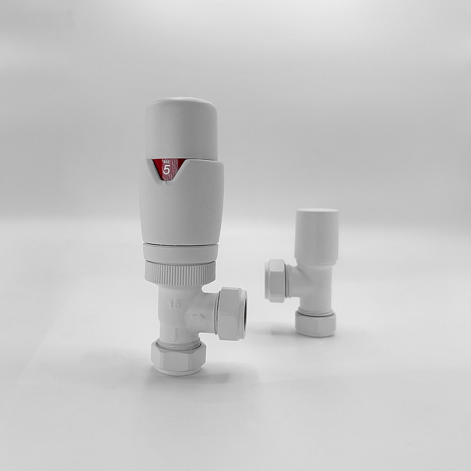 B&Q -  Angled White Thermostatic Radiator Valve (Trv) Set - Image 2