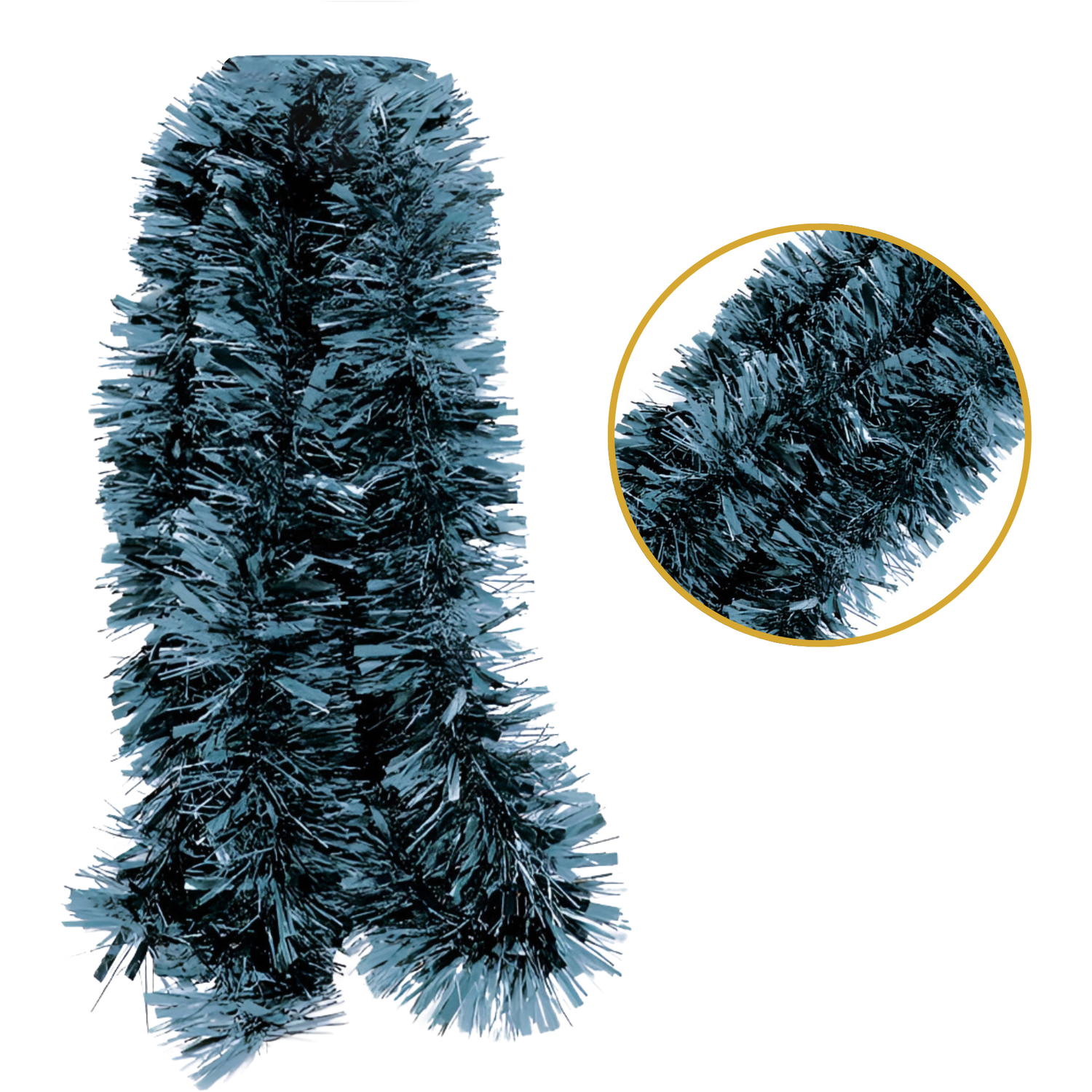 2m Christmas Chunky Pale Blue Tinsel - Garland Decoration Party - Image 3