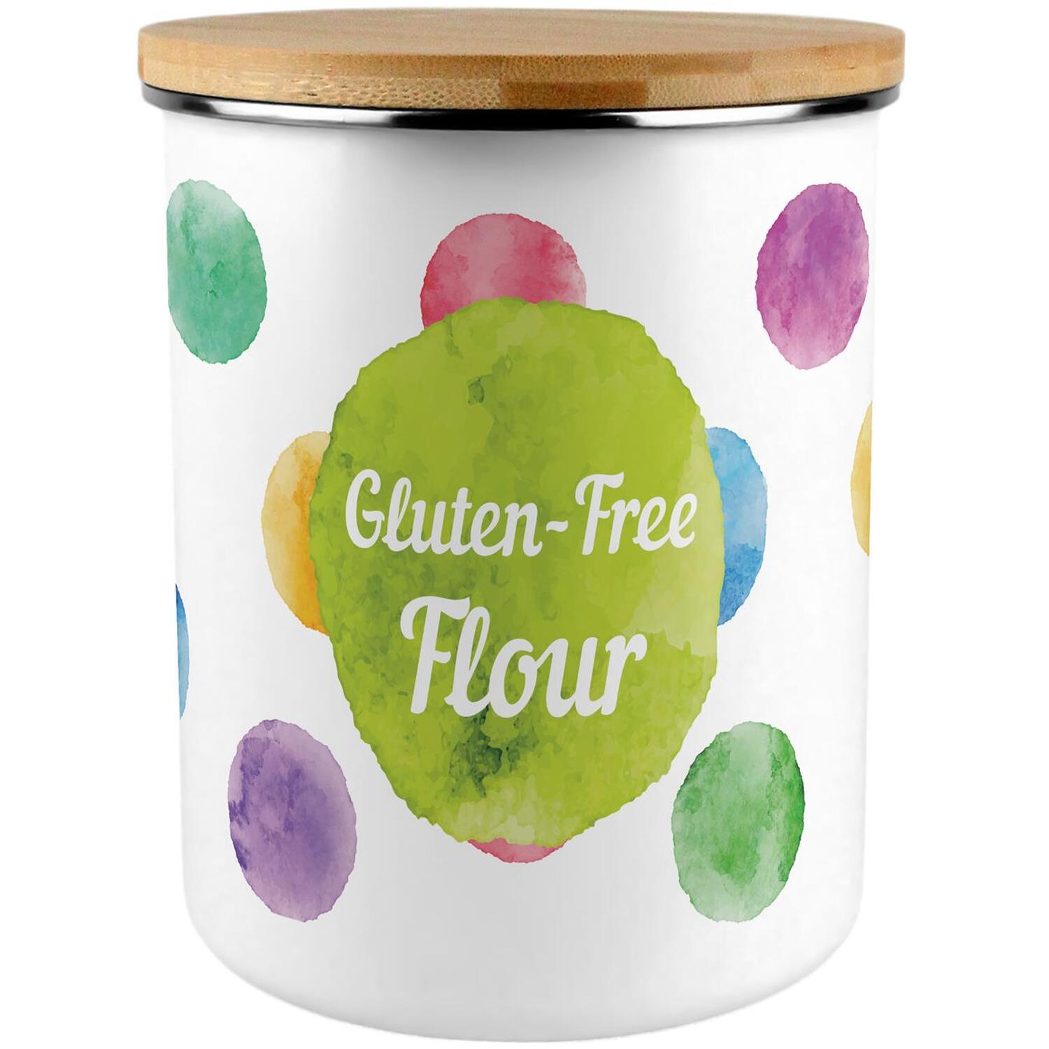 B&Q - Multicoloured Polka Dots Extra Large Gluten-Free Flour Canister - Image 2