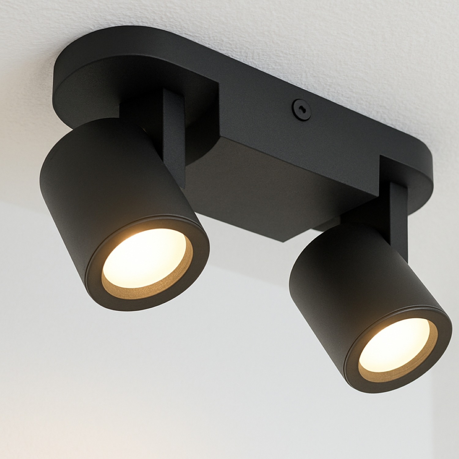 B&Q -  Cgc Double Black Modern Cylinder Indoor Ceiling Spotlights - Image 3