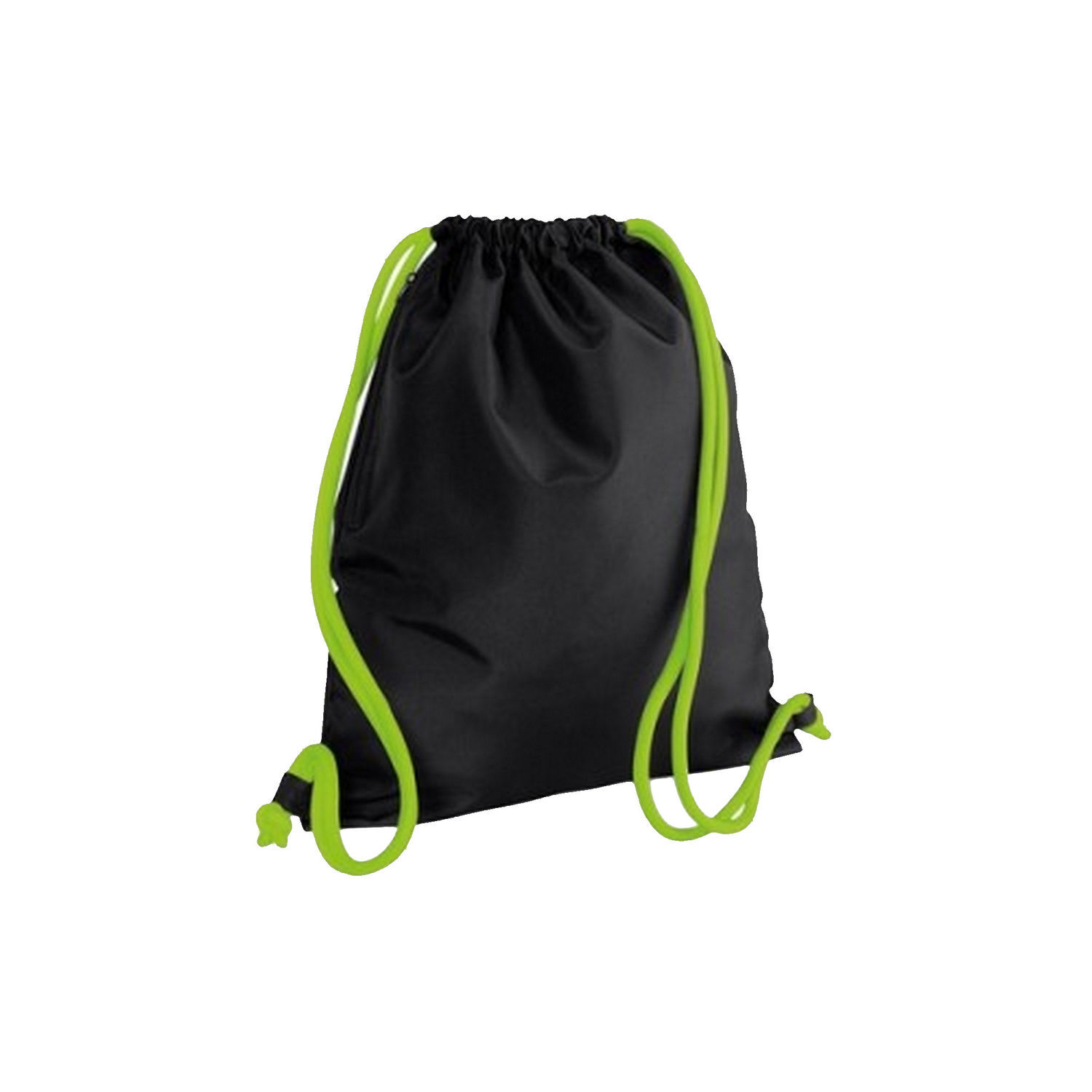 Bagbase Icon Drawstring Bag/Gymsac - Black/Lime Green