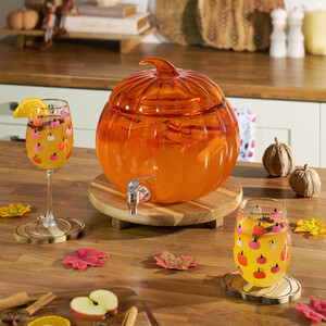 Pumpkin Glass Drink Dispenser