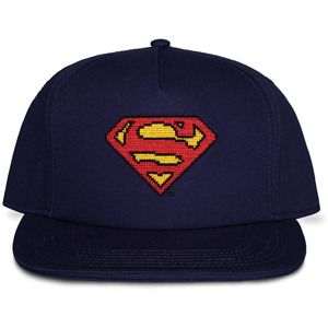 DC COMICS Superman Cross-stitch Emblem Snapback Baseball Cap - SB422673SPM