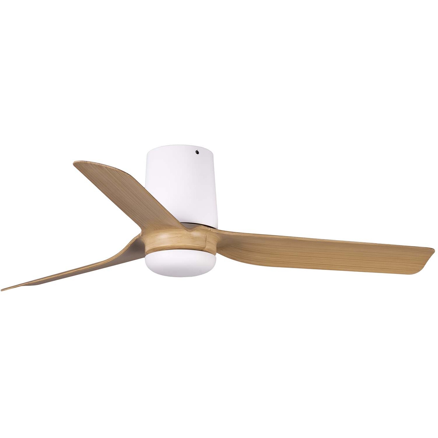 Mini Punt Tub 90cm Ceiling Fan White, Light Wood Blades - Image 2