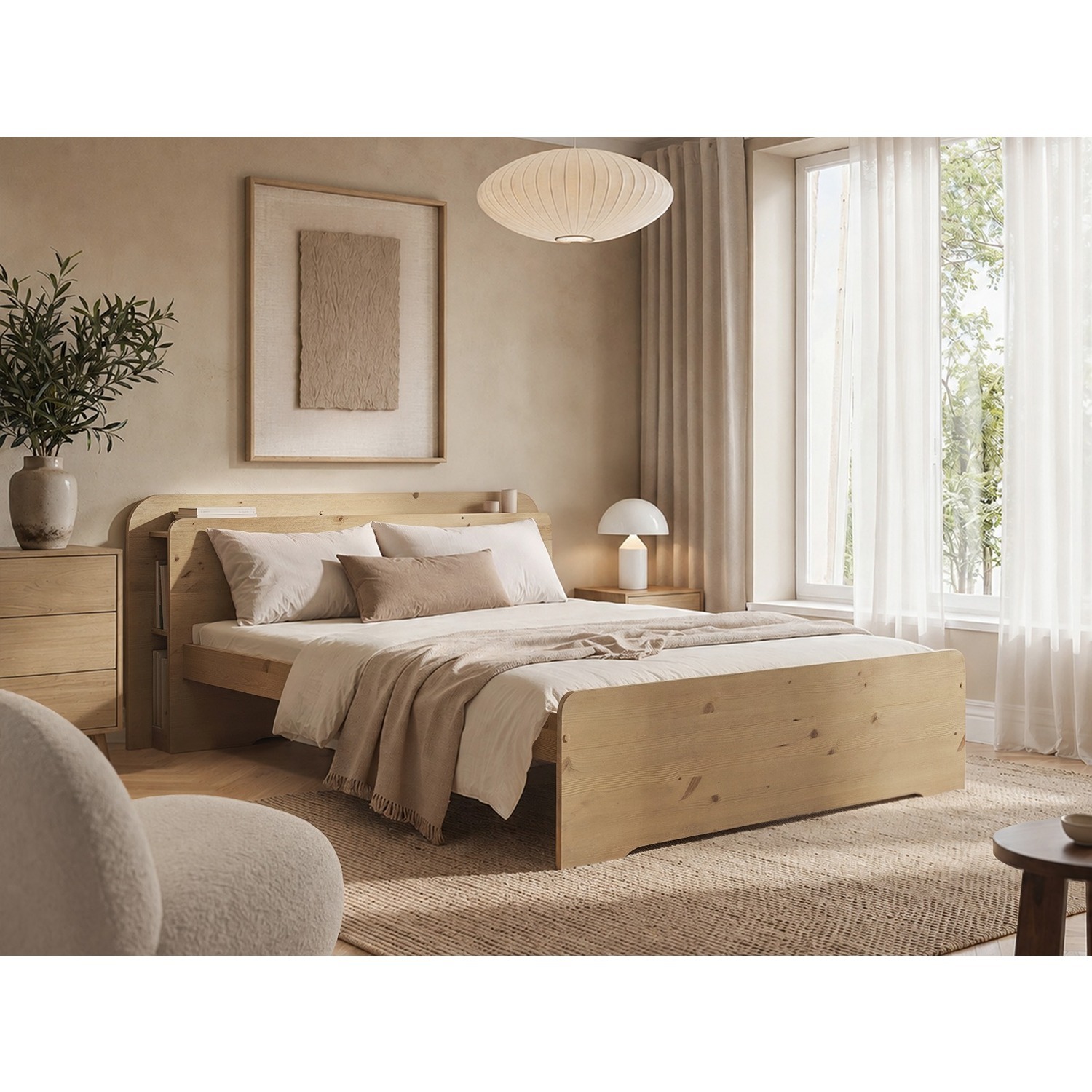 Noomi Evie Storage Bed With Headboard A - Oak