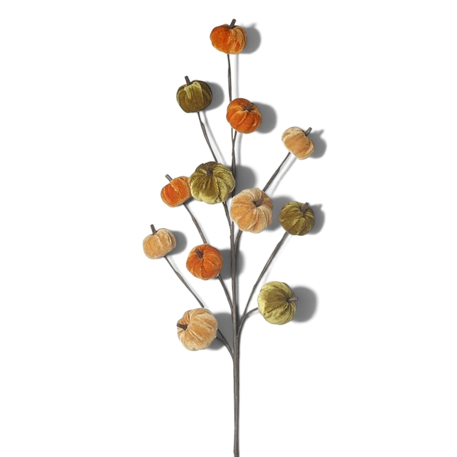 Heaven Sends Halloween Heaven Sends Green And Orange Velvet Pumpkin Branch Decoration - Green And Orange - Image 3