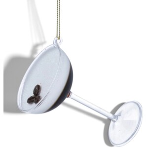 Gisela Graham Espresso Martini Glass Christmas Decoration