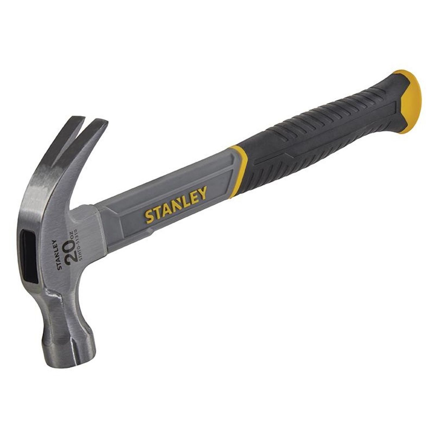 Stanley Hand Tools Curved Claw Hammer, Fibreglass Shaft - Multi Colour